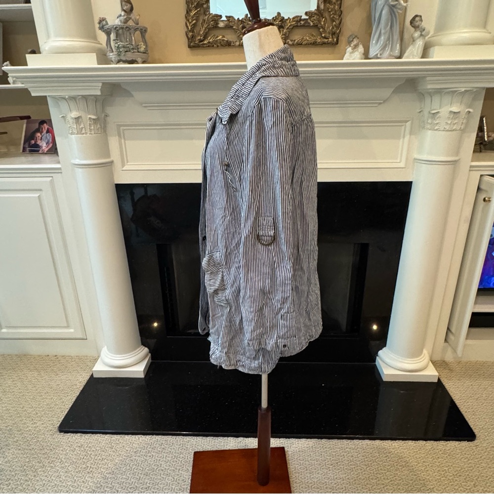 Ami Striped Utility Jacket With Drawstring Waist … - image 8